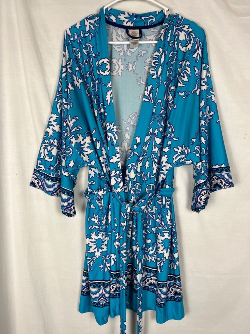 In Bloom Blue Floral Robe Coverup Kimono